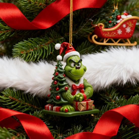 Зеленый Эльф Рождественская Елочная Игрушка 2D Плоский Акриловый Шар для Зеркала Заднего Вида Автомобиля Мультяшный Эльф Рождественская Елка Подвеска для Праздничной Елки Окна Настенный Декор