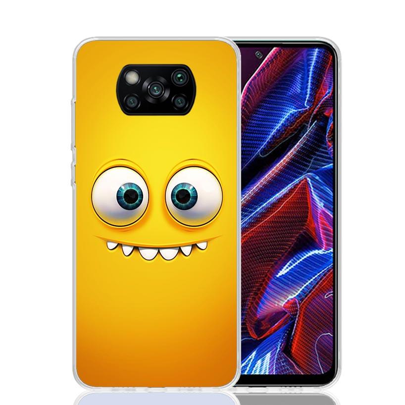 Funny Face Cute Case Phone Cover for Xiaomi Redmi Note 10 9 9S 8 8T 7 5 Pro Mi 12T 11T 10T 9T 12 11 Lite A3 A2 Trend Fundas Mi 1