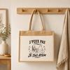 Sac cabas - PLANETEE - J’peux pas je suis ATSEM - Toile de jute et coton - 21 L - Anses coton