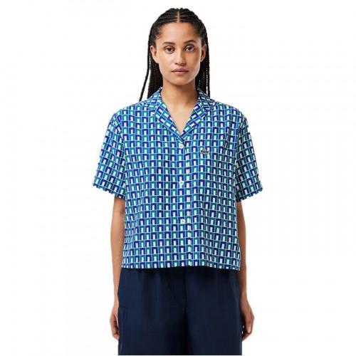 Lacoste Womens/Ladies Geometric Short-Sleeved Shirt