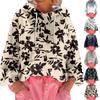 Women's Floral Print Loose Casual Long Sleeved Hooded Sweatshirt
