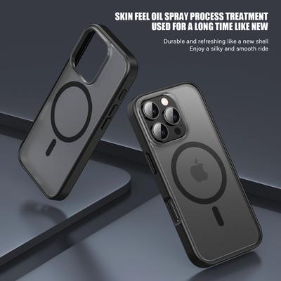 Матовый чехол для iPhone 16 Pro из ПК+ТПУ, совместимый с MagSafe