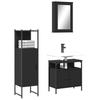 VidaXL 3-Piece Bathroom Furniture Set, Cabinets with Mirror, Interior Toilet Storage Unit, Modern, 3214815