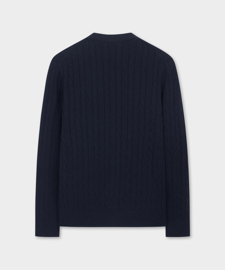 Хлопковый кардиган в косую вязку Brooks Brothers (Темно-синий) (Bbwcmbg101)