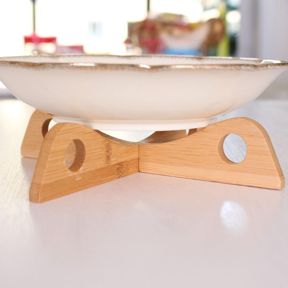 Cteative Home Bamboo Cross Holder Heat Resistant Pan Stand Cooling Rack Placemat Pot Trivet