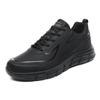 Men's Shoes Running Shoes Low-top Leather Pure Black Lightweight Sneakers