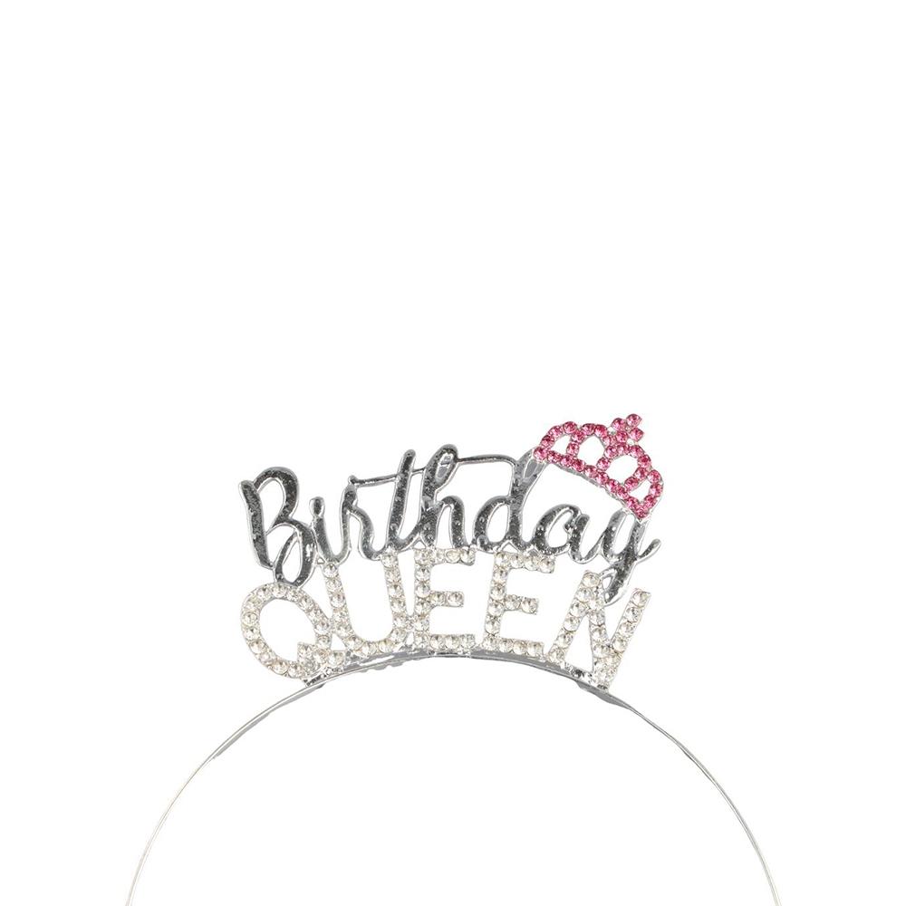 Gift Queen Tiara Zinc Zinc Alloy Birthday Queen Headband Crown Female Jewelry Birthday Hair Hoop