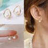 2023 European Style Earrings Elegant Pearl Earrings Fashion Luxury Concise Bridal Wedding Gold Elegant Earrings