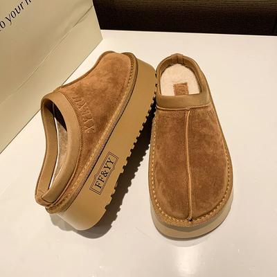 Зимние ботинки на платформе, винтажные модные женские зимние теплые замшевые теплые внутри плюшевые модные женские ботинки на плоской подошве с толстой подошвой