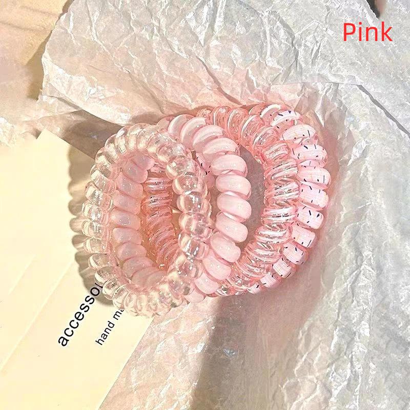 4 шт. Женские спиральные резинки для волос Шнур-телефон Эластичные резинки для волос Аксессуары для повседневного использования, путешествий, вечеринок