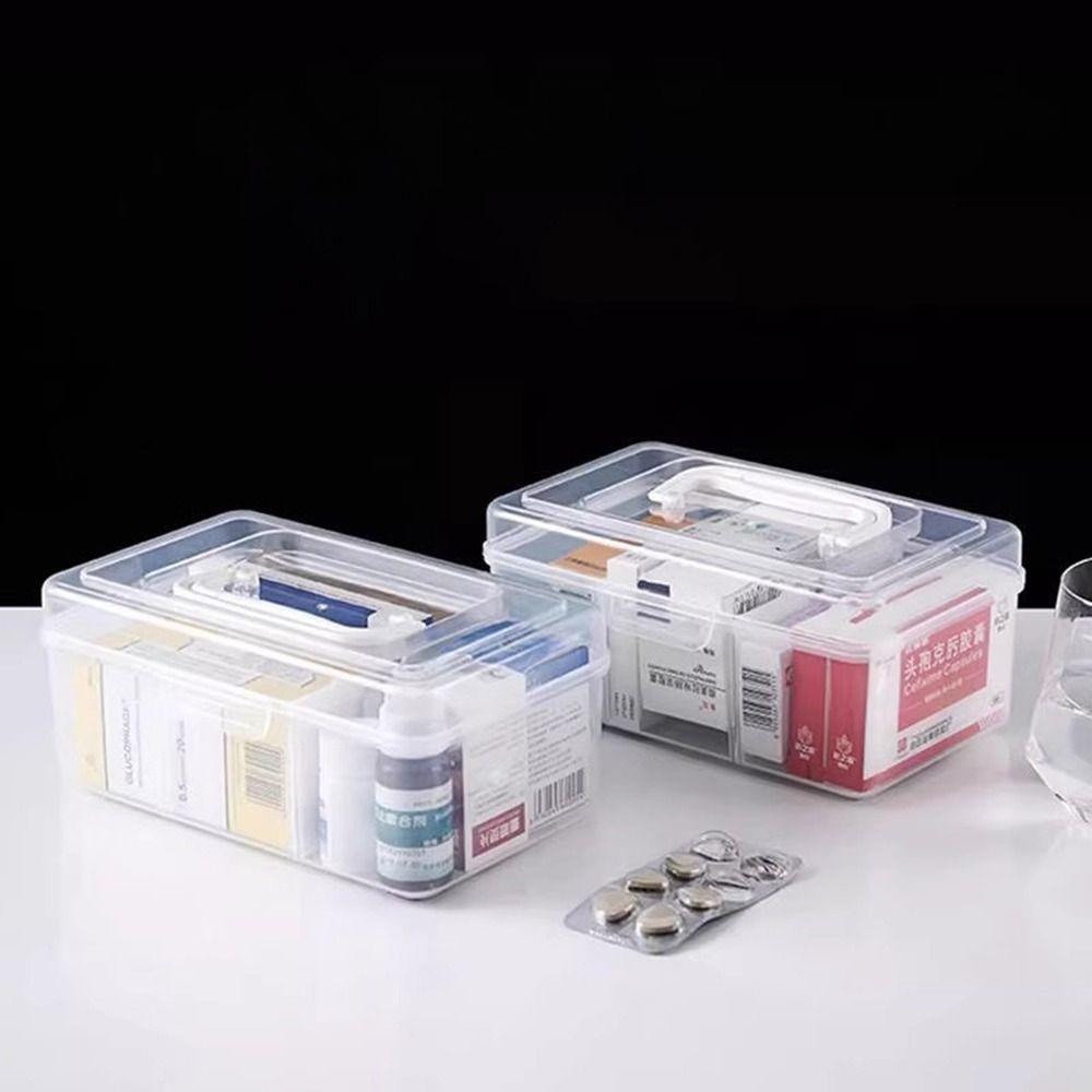 Прозрачная коробка для неотложной медицинской помощи большой вместимости, прочная коробка для хранения лекарств