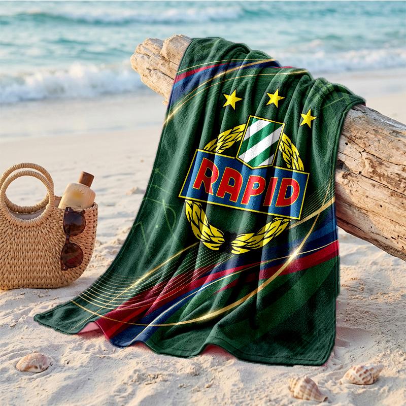 Rapid Wien FC Print Microfiber Beach Towel Quick Dry Absorbent Large Towel For Beach Swimming Travel