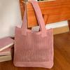 Wool Large Capacity Knit Bag Shoulder Shopping Bag for Women Cotton Cloth Girls Tote Shopper Bag Female Handbag Crochet Bag