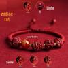 2025 Year of the Snake Cinnabar Zodiac Red String Bracelet - Unisex Benming Year Amulet with Sanhe Liuhe and Buddha Hand Design