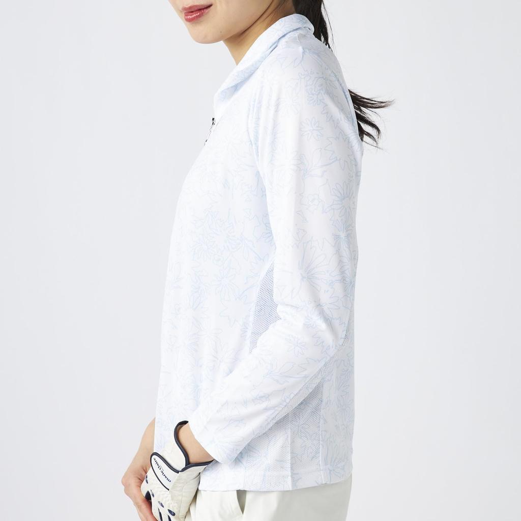 Marie Claire Women's Long Sleeve Half-Zip Shirt, 715572W, Moisture-Wicking, Quick-Drying, UV Protection, White