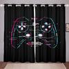 3D Print Modern Custom Boys Teens Video Game Black Polyester Thin Shading Curtain for Kids Bedroom Living Room Home Hook Decor