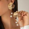Flower Petal Flower Petal Drop Earrings Tassel Exaggerated Large Petal Stud Earrings  Women