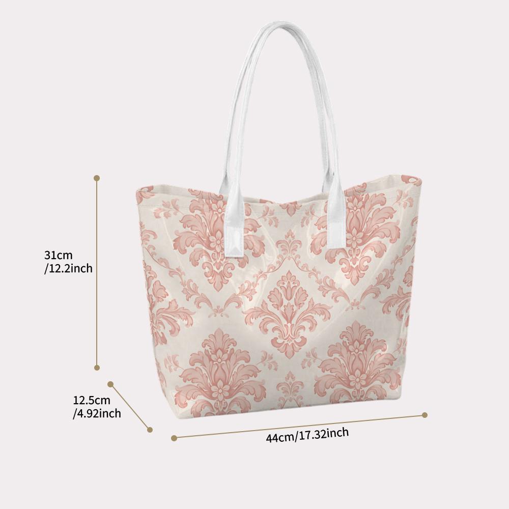 Elegant Floral Pattern Casual Tote Bag Ladies Daily Shoulder Handbag for Outdoor Shopping