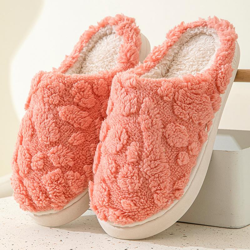 Хлопковые тапочки женские пара утолщенные осенне-зимние домашние домашние нескользящие теплые послеродовые шерстяные хлопковые туфли мужские