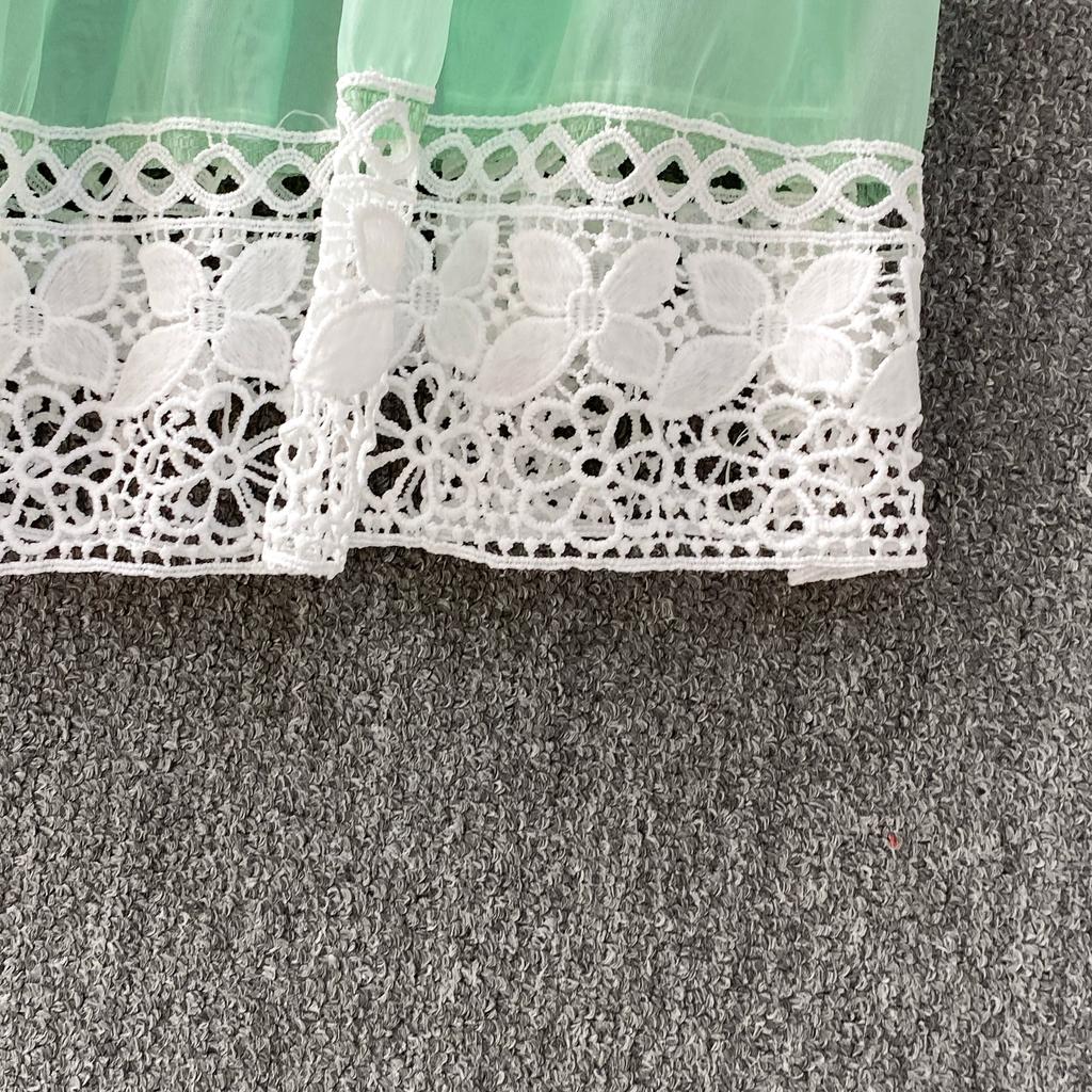 Роскошные Дизайнерские Осенние Вечерние Платья для Выпускного с Ажурной Вышивкой для Женщин, Кружевной Пэчворк, V-образный Вырез, Длинный Рукав-фонарик, Макси-платье