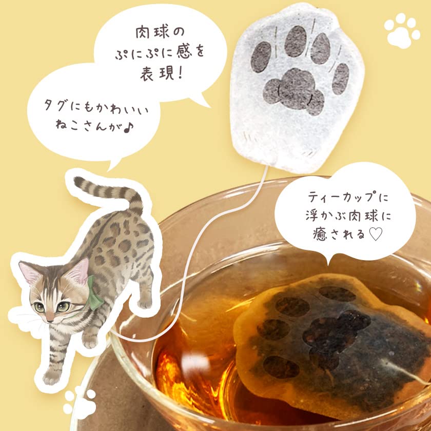 Cat Gift Cat Cookies Mint Pink Cat Tea Tea Bags Cat Tea 5 Types Cute Cat Postcards of (10 Pieces) & & (NEKOSAN-TEA) & (Set 8)