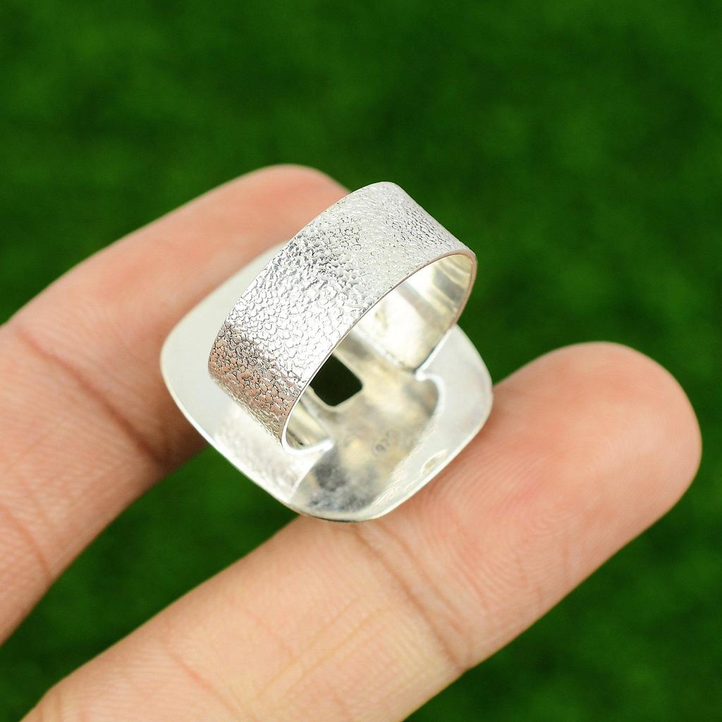 Распродажа ко Дню матери Натуральный дымчатый кварц Серебро 925 пробы Кольцо-заявление Ювелирное изделие США 9,5