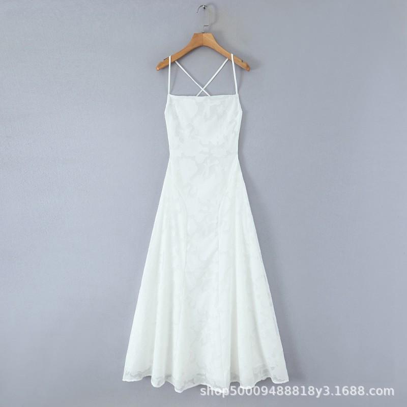 French Vintage Strapless Backless Dress Floral Maxi Gown Women Slim Fit S-L