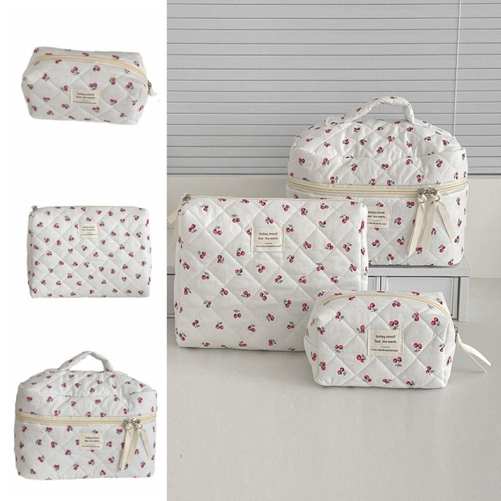 Floral Toiletry Cosmetic Pouch Flower Printed Makeup Lipstick Case Makeup Accessory