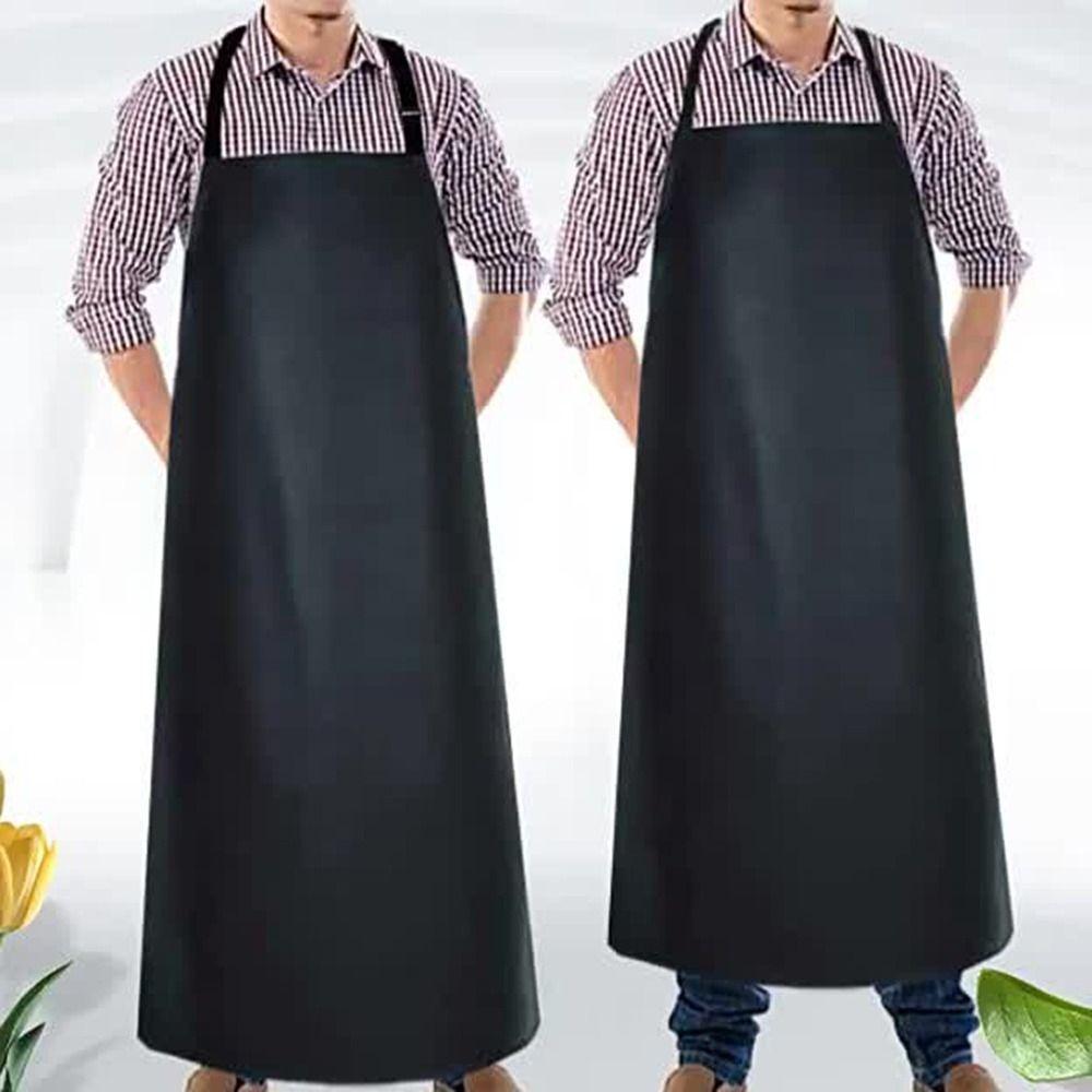 Oil-proof Kitchen Apron PU Leather Cooking Work Clothes New Catering Waiter Work Clothes  Unisex