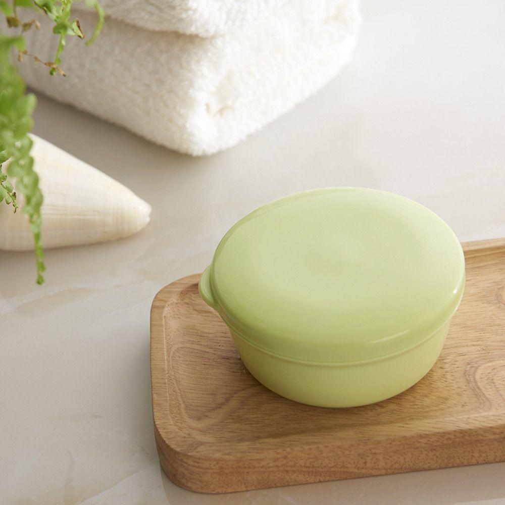 Round Portable Soap Dish Self Draining Travel Soap Container Laundry   Trip