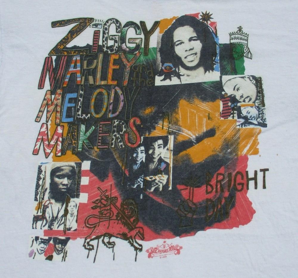 Винтаж 80-х Ziggy Marley & The Melody Maker 1989 г. репринт 1-сторонняя белая футболка TU147 Унисекс футболка