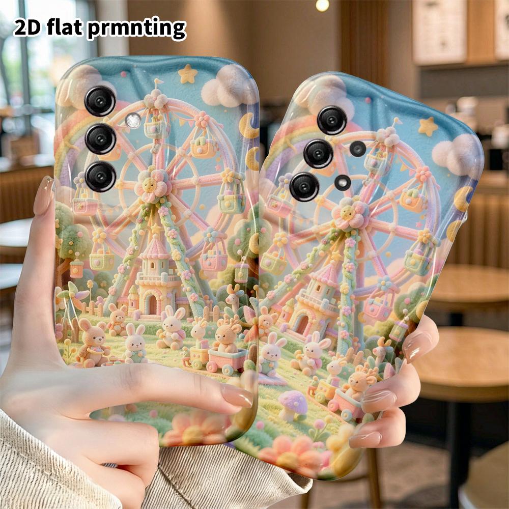 Phone Case: 2D flat, fits Samsung Galaxy A34 A35 M05 M06 S20 S22 S21 FE Plus 5G protective case, Ferris wheel park, perfect Christmas and Halloween ho