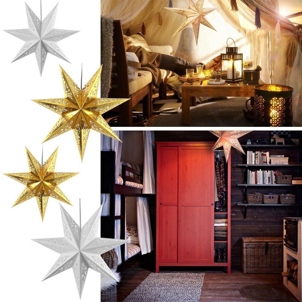 Star Shape Christmas Light Cover 45cm Christmas Lantern New Year Decor Lamp Cover  Christmas Tree