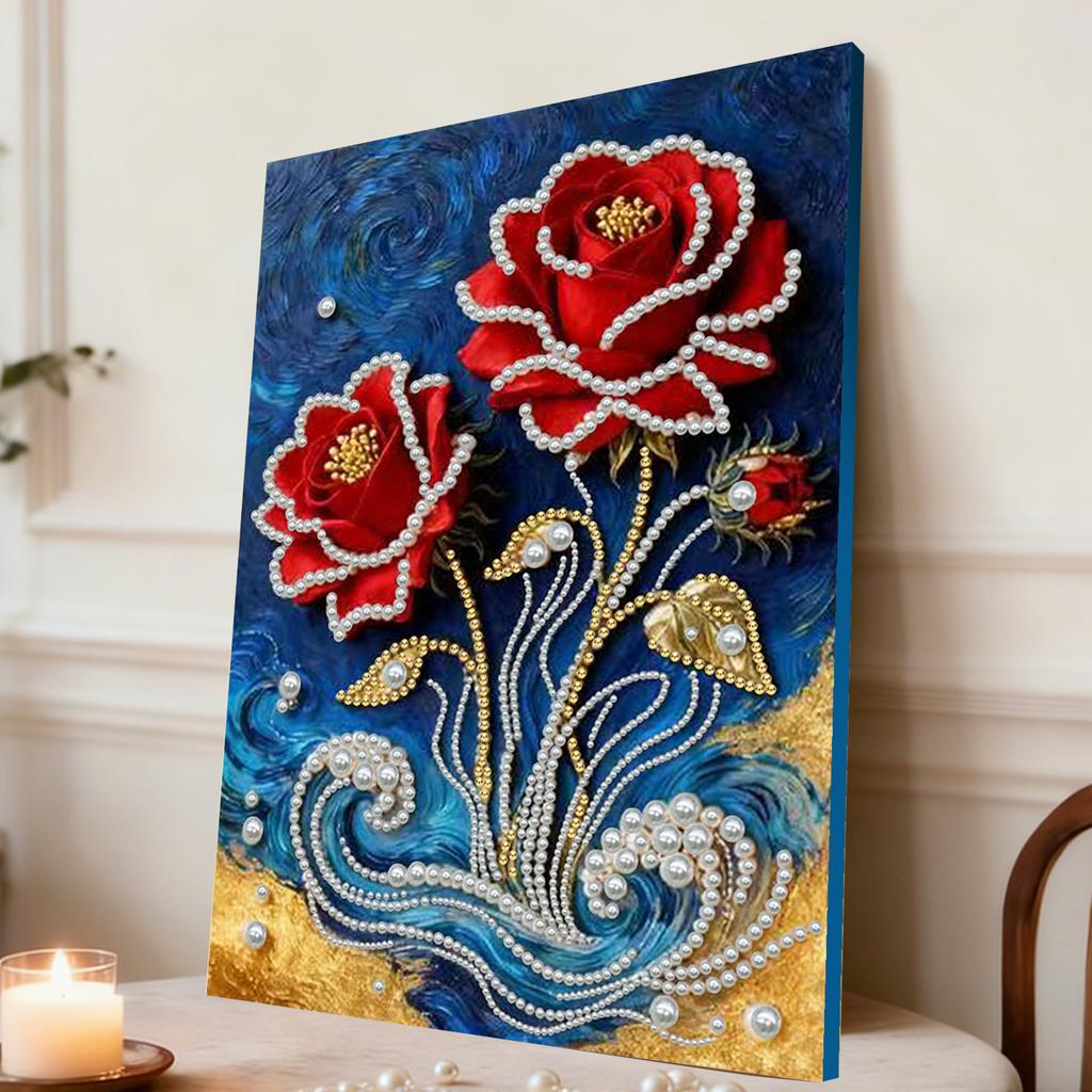 Наборы Алмазная Живопись с Жемчугом DIY 11,8x15,7 дюйма Алмазная Живопись с Рамкой для Взрослых/Новичков Идея Подарка Декор Дома