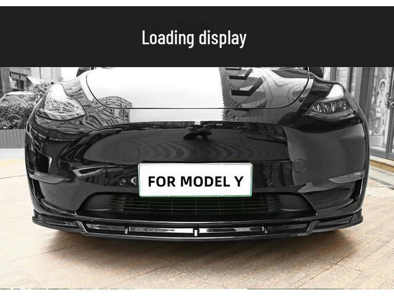 Carbon Fiber Body Kit for Tesla Model Y: Front Lip, Side Skirts, Rear Spoiler.