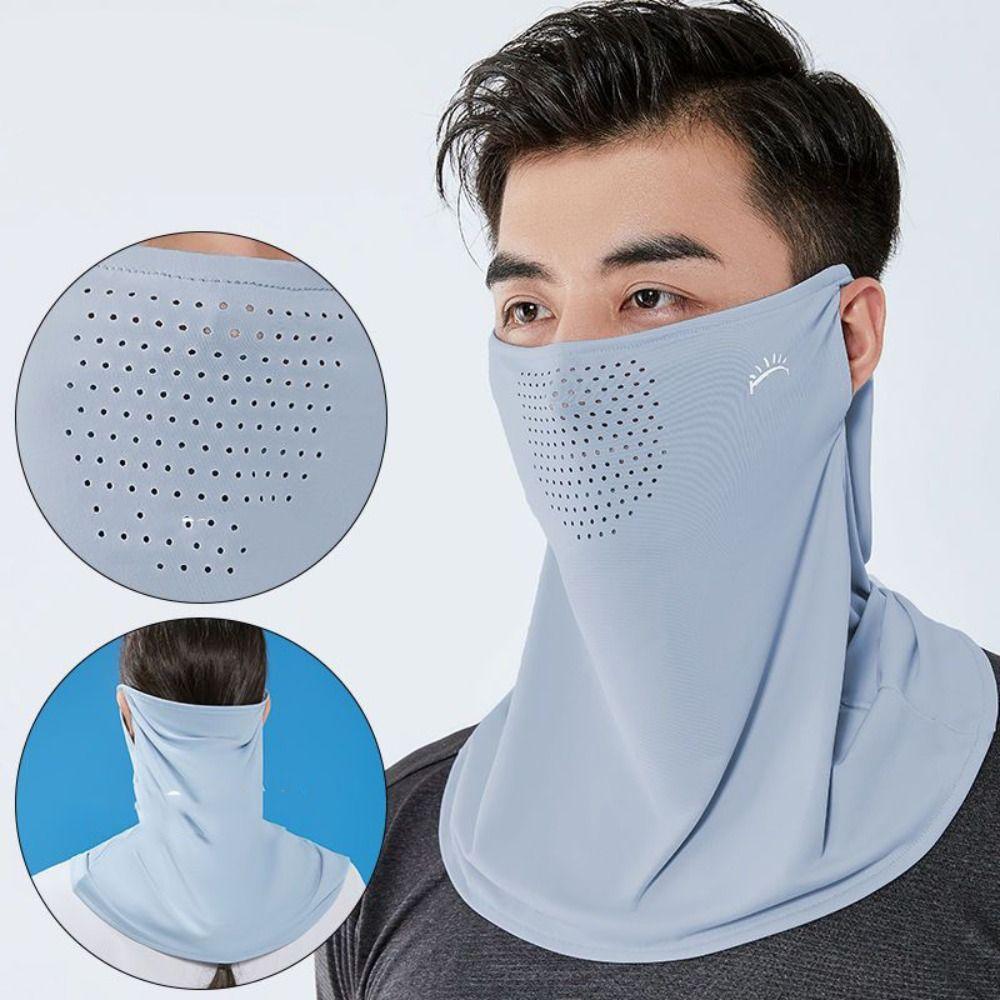 Summer Face Scarves Face Cover Solid Color Sunscreen Face Scarf Breathable Neck Wrap Cover Golf