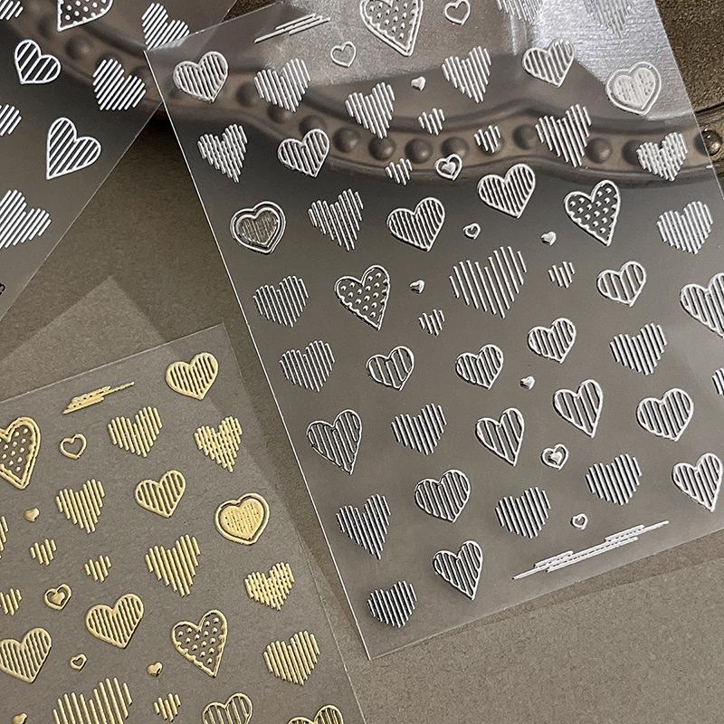 1 лист 5D тисненые line heart наклейки для нейл-арта рельефы самоклеящиеся наклейки для маникюра для женщин принадлежности для маникюра