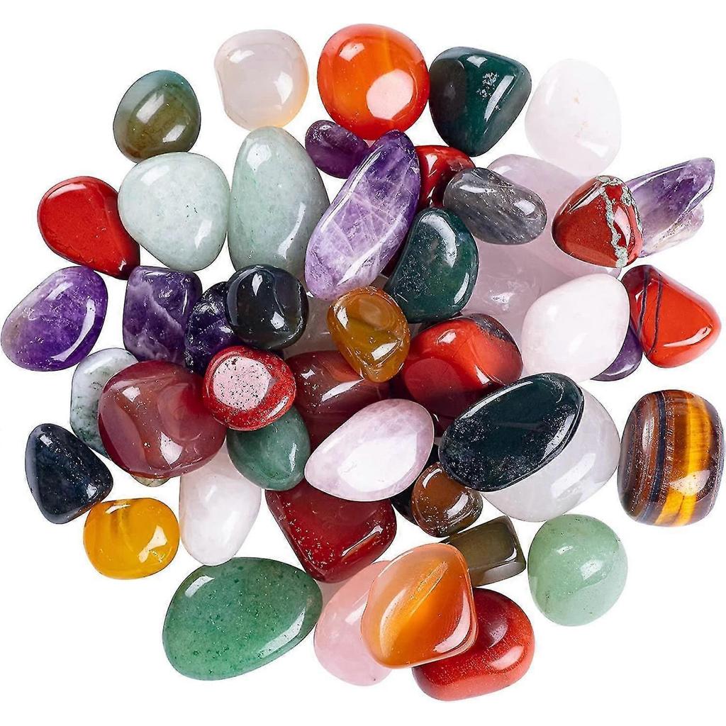 1lb Natural Tumbled Stones And Crystals Bulk - Assorted Tumbled Polished Stones