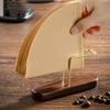 Wooden Coffee Filter Paper Rack V60 Paper Filter Vertical Storage Box Fan Shape V Shape Paper Holder Coffee Maker Accessories