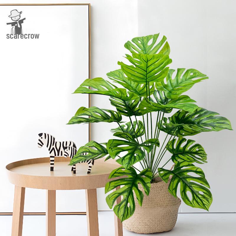 Nordic Style Turtle Back Bamboo Floor Plant – Black Patterned Pot – Ideal for Home, Hotel, Green Landscaping Decoration