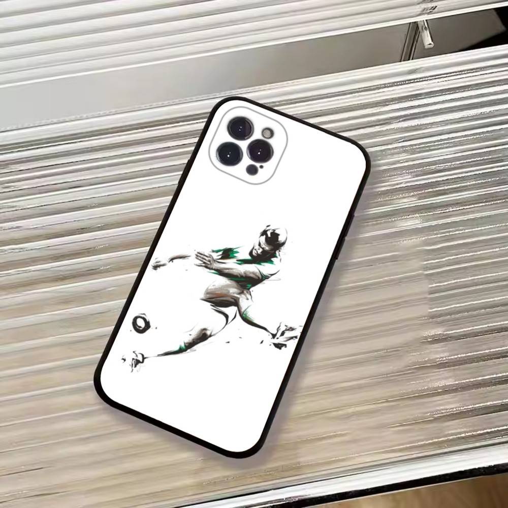 Абстрактная фигура Футбольная поддержка Чехол для телефона Для iPhone 17, 16, 15, 14, 13, 12, 11 Plus, Pro Max, Другие Мягкая черная крышка