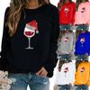 Осенне-зимний женский свитер с рождественской тематикой и принтом, повседневная толстовка с круглым вырезом и длинными рукавами, топ больших размеров