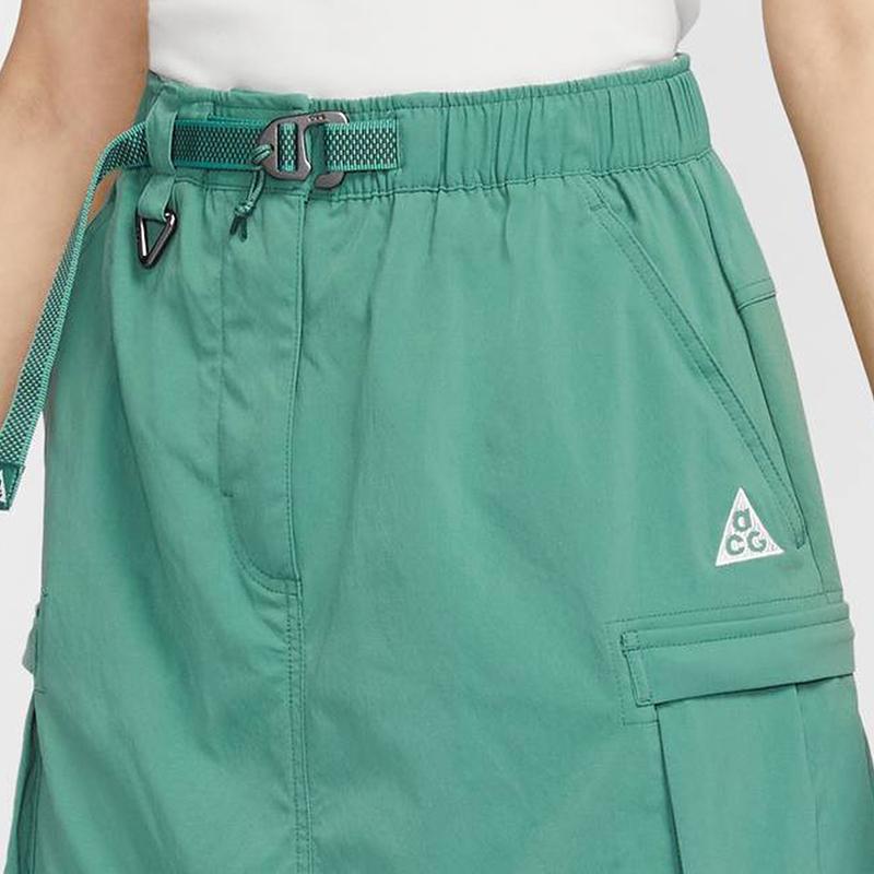 Nike Smith Summit Solid Color Waterproof Detachable Zip Casual Long Skirt Women Bottoms Green FN1970-361
