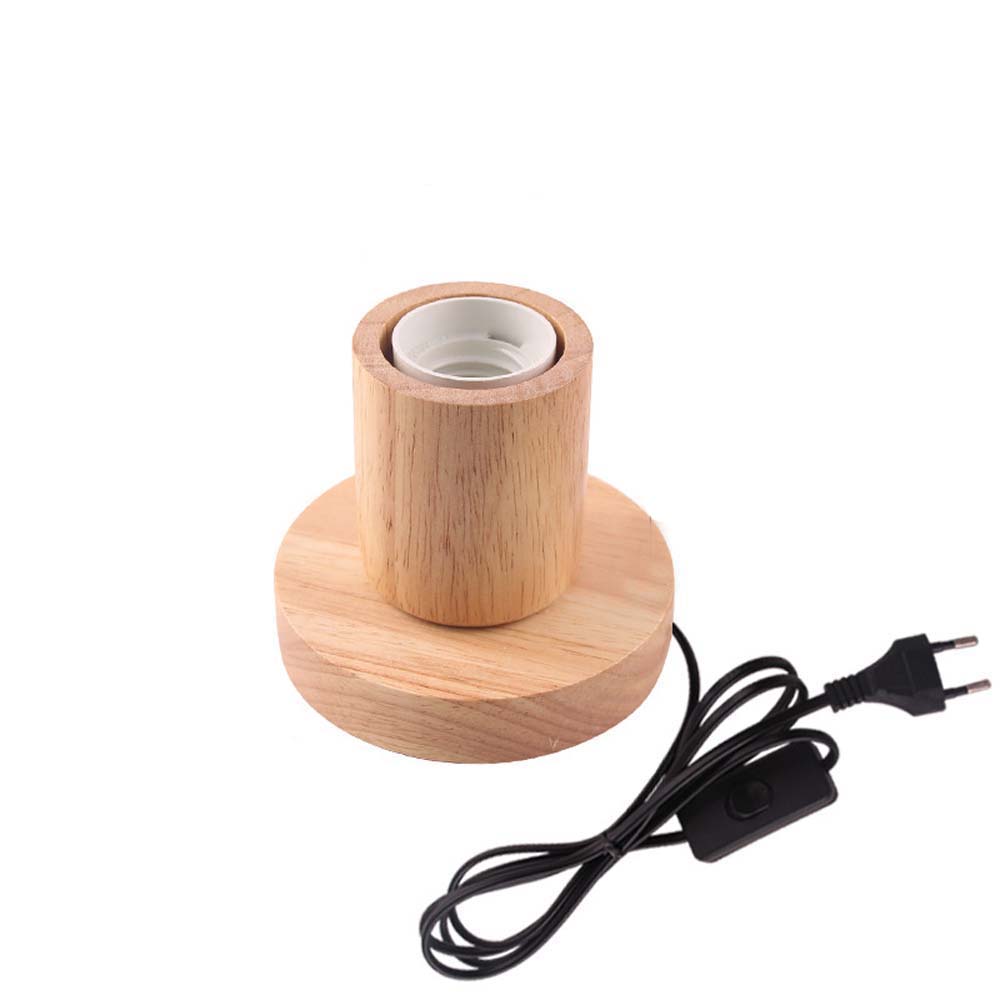 Wood Home Decor Living Room Night Light Lamp Stand Base Bulb Holder Lamp Base Wood Lamp Holder