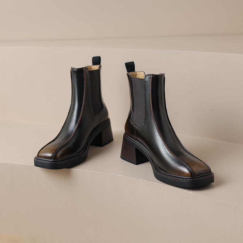 Fashion AIYUQI 2025 New Square Toe Women Chelsea Boots Retro women'sAnkle Boots Non-slip Fashion Ankle Boots Female Winter Shoes