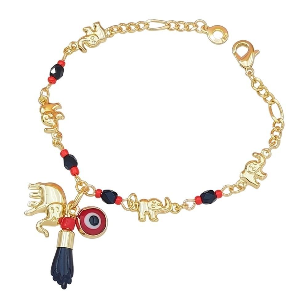 Copper Elephant Bracelet Vintage Retro Bracelet Fashion Bohemian Style Bead Bracelet Women