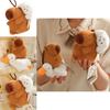 Lovely Capybara Pull String Plush Keychain Available In Various Charming Animal Designs