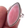 Natural Pink Opal Gemstone Handmade 925 Solid Sterling Silver Ring Size 9 b5W24