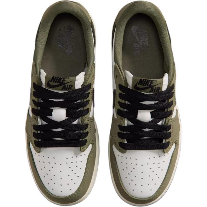 Air Jordan 1 Retro Low "Medium Olive" GS низкие баскетбольные кроссовки оливково-зеленый/черный/белый унисекс HQ6999-200