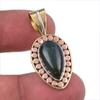 Natural Bloodstone 925 Solid Sterling Silver Jewelry TwoTone Pendant 1.50" E6d68